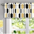 thumbnail image 2 of DriftAway Riley Geo Lined Window Curtain Valance Mid Century Geometric Pattern 2 Layers Rod Pocket 52 Inch by 14 Inch Plus 2 Inch Gold Black Gray, 2 of 5