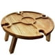 thumbnail image 1 of Snack Mesa De Madera Alta Capacidad De Carga Copa De Vino Soporte De Madera Soporte De Vino Portátil Escritorio Redondo Para Acampar Picnic Al Aire Libre 5 Compartimentos Vogacara HA013184-00, 1 of 7