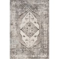 thumbnail image 6 of nuLOOM Gladys SpinClean Machine Washable Vintage Medallion Area Rug, 2' 6" x 8', Runner, Gladys Light Grey, 6 of 12