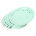 thumbnail image 1 of 8pcs  Paper Lightweight Disposable Plate, Disposable Cake Dish, For Parties Birthdays Green 7in Dotted Paper Plate, 1 of 8