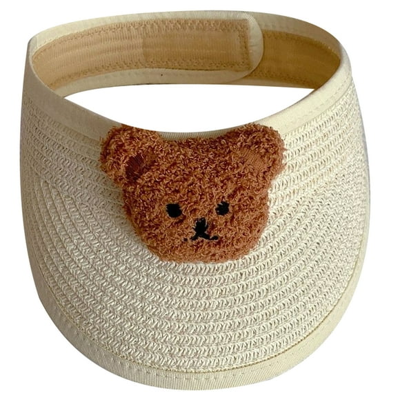 Cartoon Bear Baby Hat Sun Visor Wide Brim Foldable Breathable
