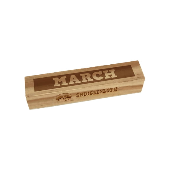 Month March Bold Rectangle Rubber Stamp Stamping Scrapbooking Crafting - Small 2.50in