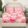 thumbnail image 3 of Cartoon Monkey Sheets Full Teens Pink Monkey Cute Decoration Sheet Sets,Soft Cartoon Style Bed Sheets Set Kawaii Animlas Themed Bed Set for Room Decor, 3 of 7