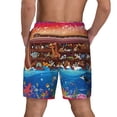 thumbnail image 3 of Kdxio Animals On Noah'S Ark Print Men'S Swim Trunks With Compression Liner 7 Inch Inseam Quick Dry Swim Shorts, 3 of 7