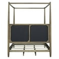 thumbnail image 5 of Olliix Baylor Solid Wood Canopy Queen Bed Frame with Headboard in Brown, 5 of 12