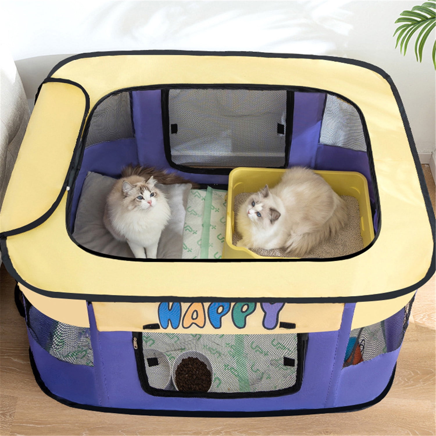 Merkaren Foldable Pet Playpen, cat playpen, Puppy Play Pen for Indoors