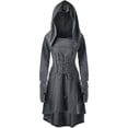 thumbnail image 1 of Vestido gótico de mujer, ropa medieval, disfraz de Halloween, vestido renacentista con capucha para carnaval de Halloween, 1 of 5