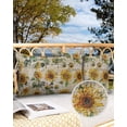 thumbnail image 2 of Pack of 2 Outdoor Pillow Covers, Summer Vintage Sunflowers Old Newspaper Texture Waterproof Square Throw Pillowcase Cushion Decorative Pillow Covers for Couch Patio Tent, 20x12 in, 2 of 6