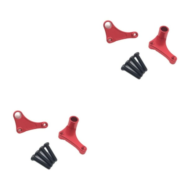 Pieza de dirección de coche de Control remoto Eigraketly 2 piezas de metal desmontables Rojo