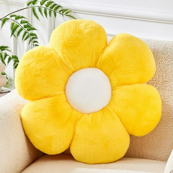 Cojín Decorativo Vdoioe en Forma de Flor Margarita de 50 cm para Sofá