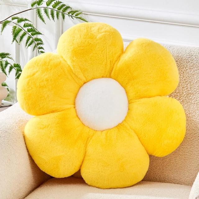 Cojín Decorativo Vdoioe en Forma de Flor Margarita de 50 cm para Sofá