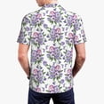 thumbnail image 5 of Vsdgher Violets Flowers Print Men's Short Sleeve Stretch Polo Shirt, Moisture-Wicking Performance Polo Shirt, 5 of 8