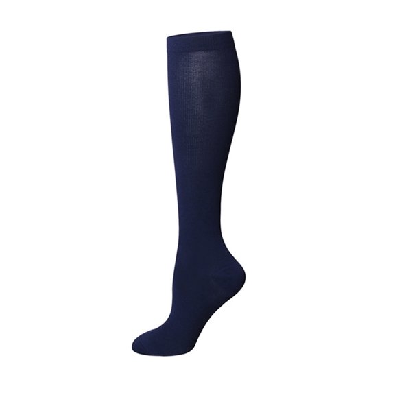 LUOGENLI Women Knee‑High Compression Socks, Elastic Calf Support Long Socks Breathable Sports Socks for Running Cycling Outdoor Workout Navy S