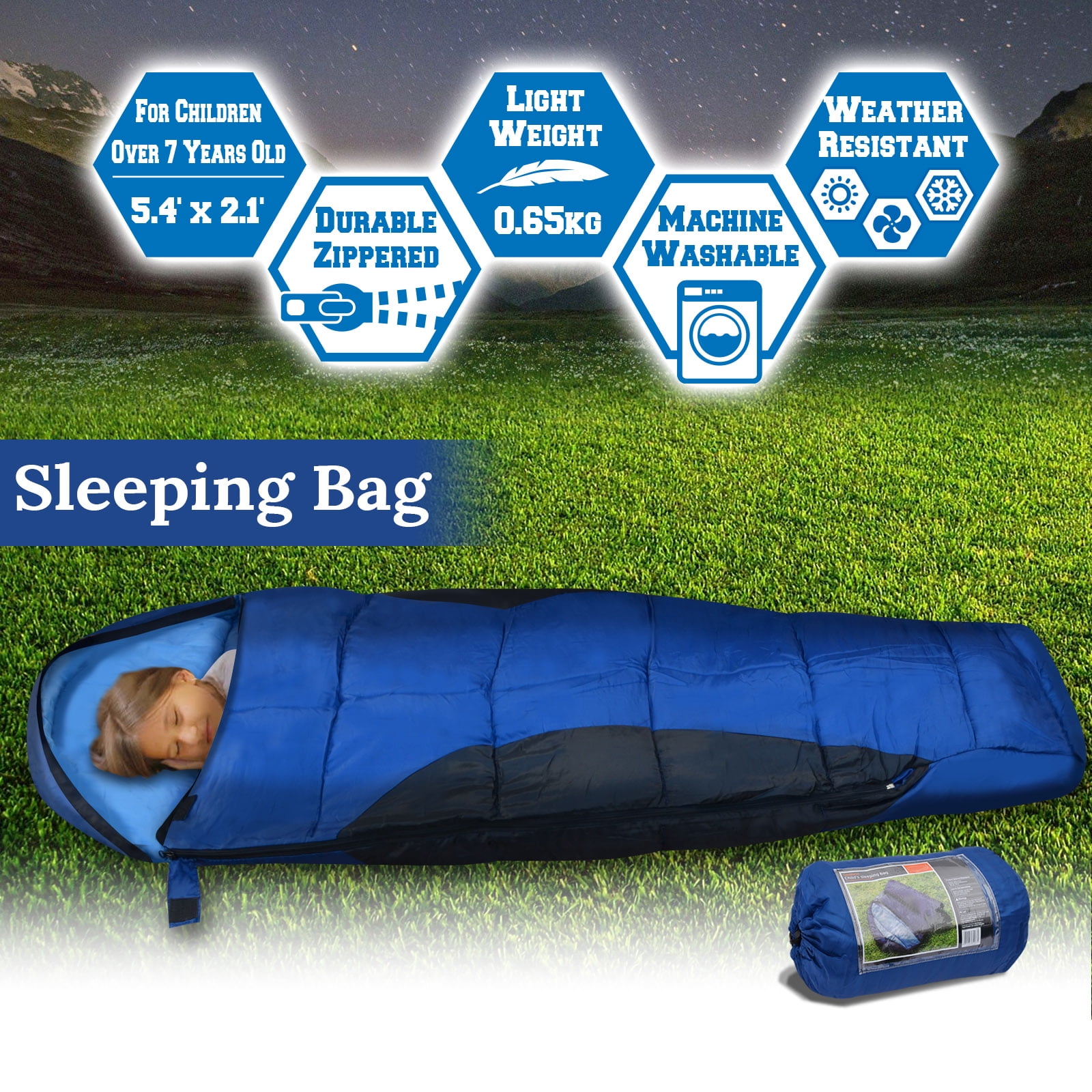 Sunrise Lightweight Sleeping Bag Backpacking Sleeping Bag with Pillow