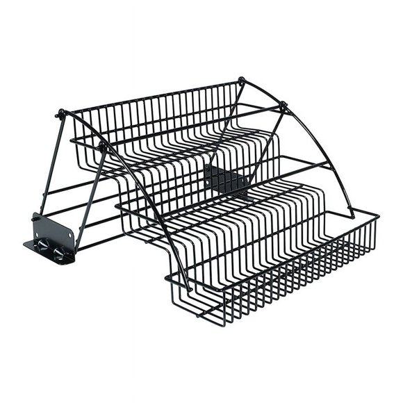 Metal 3-Tier Pull Down Spice Rack - Easy Reach Retractable Large Capacity Kitchen Storage Shelf Organizer for Cabinet A,1 * Pull Down Spice Rack 1 Package * installation package,Black