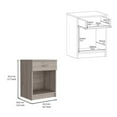 thumbnail image 2 of HomeRoots 22 in. One Drawer Faux Wood Nightstand, Gray, 2 of 7