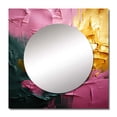thumbnail image 2 of Designart "Jubilation In Affection Pink And Gold Abstraction I" Abstract Painting Square Mirror For Wall Decor - Large Gold Square Printed Wall Mirror Art - Wall Mounted Square Mirror, 2 of 5