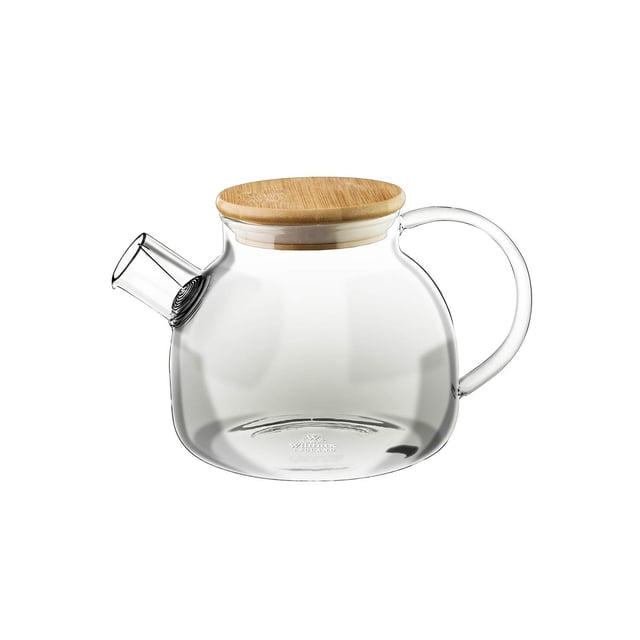 Tetera Wilmax Thermo Glass con tapa de bambú, 950 ml, con infusor