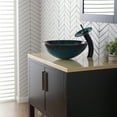thumbnail image 4 of KRAUS Nature Series Green Glass Bathroom Vessel Sink and Waterfall Faucet Combo Set with Matching Disk and Pop-Up Drain, Oil Rubbed Bronze Finish, 4 of 8