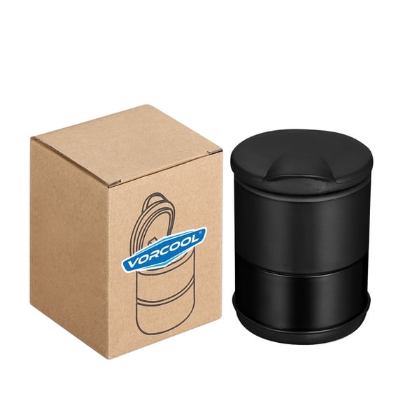 HEALEEP Fireproof Plastic Car Travel Ashtray 1Set Black 9.5x7cm for Cigarette Extinguishing