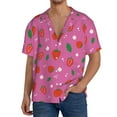 thumbnail image 3 of Wukai Strawberry Floral Men's Casual Short-Sleeve Button Down Shirt - Lightweight Summer Dress Shirt for Daily Wear-XX-Large, 3 of 7