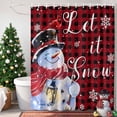 thumbnail image 4 of Shower Curtains Sets for Bathroom Decor Snowman Cardinal Red Black Buffalo Plaid Waterproof Bathroom Curtain with Hooks, Winter White Snowflake for Bathroom Decor,72x72IN, 4 of 9