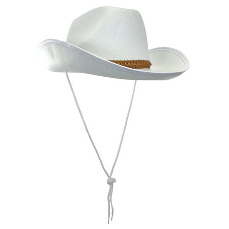 Adult Western Cowboy Cowgirl White Felt Hat Costume Accessory