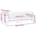 thumbnail image 2 of vidaXL Canapé Chesterfield 3 Places Tissu Brun, 2 of 5