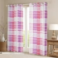 thumbnail image 2 of Manfei Teens Children Retro Grid Blackout Curtains Set of 2 (52x84 Each),Abstract Vintage Plaid Window Curtains,Geometric Theme Curtains and Drapes,Super Cozy Room Decor, 2 of 6
