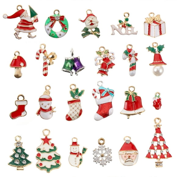 CIMAXIC Pendentif de Noël en Alliage 23 Pcs Thème de Noël Bijou Porte-Clés DIY, 1.3"X0.67"X0.2 Pouces