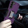 thumbnail image 3 of TJS for Samsung Galaxy S23 FE 5G Phone Case, with Tempered Glass Screen Protector, [Military Grade] Heavy Duty Magnetic Support Ring Kickstand Cover for Galaxy S23 FE 5G (Purple), 3 of 9