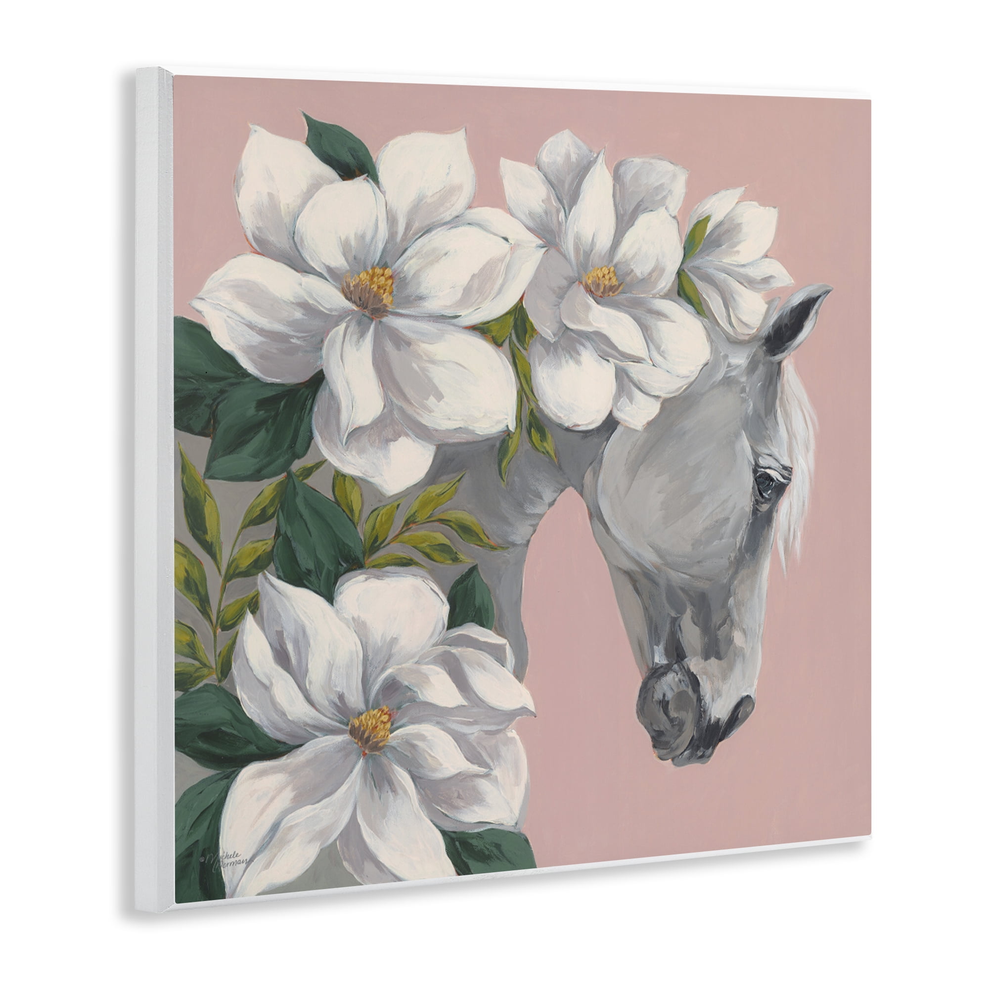 Stupell Industries Sweet Maggie Floral Horse Wall Plaque Art, design by Michele Norman