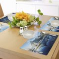 thumbnail image 4 of Ambesonne Scenery Place Mats Set of 4, Sunset Lake by Harbor, Standard Size, Blue, 4 of 6