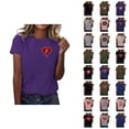 thumbnail image 1 of T-shirts de la Saint-Valentin pour Femmes 2026 à la Mode Manches Courtes Col Rond avec Cœur Graphique, 1 of 4