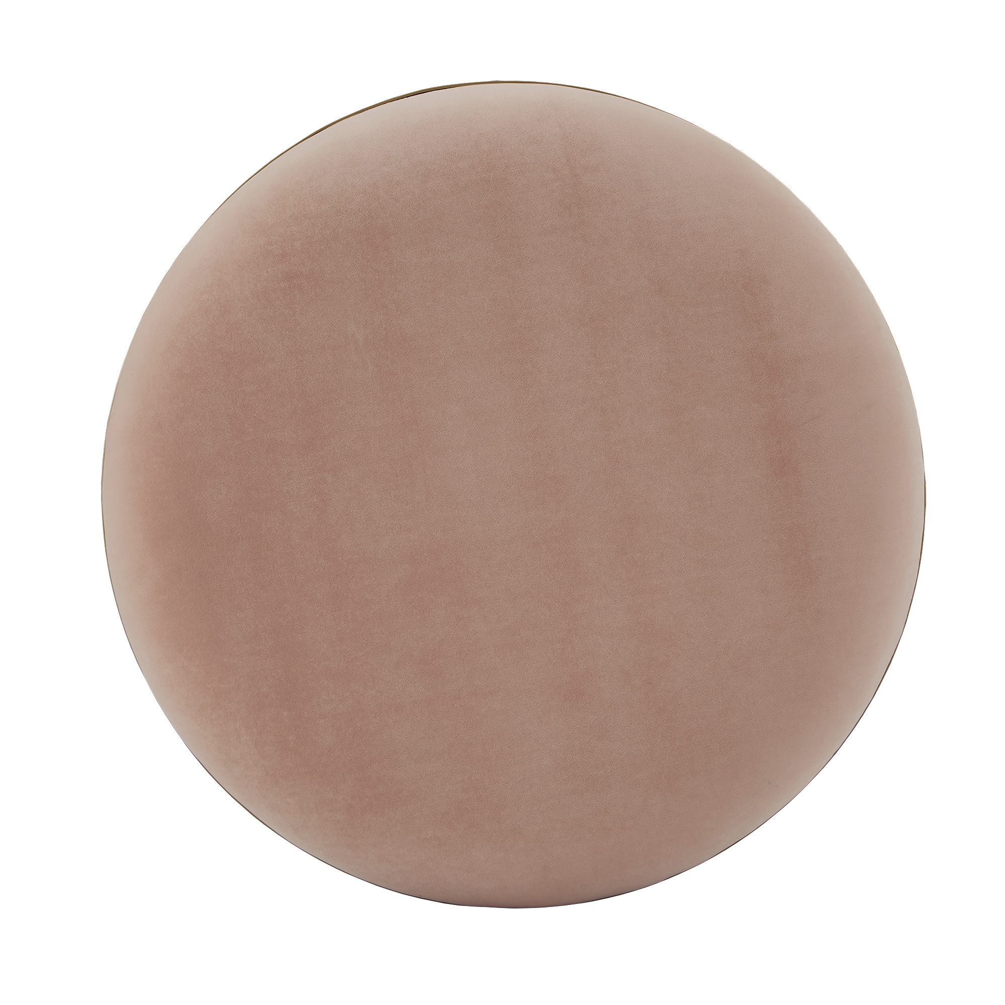 Weston Home Harriette Fabric Upholstered Round Cocktail Ottoman, Blush Pink Velvet
