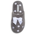 thumbnail image 1 of Zapatillas para mujer Laura Ashley con bordado de felpa suave, color gris, talla L, 1 of 5