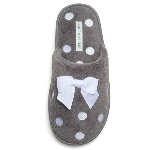 Zapatillas Laura Ashley de felpa gris para mujer, talla XL