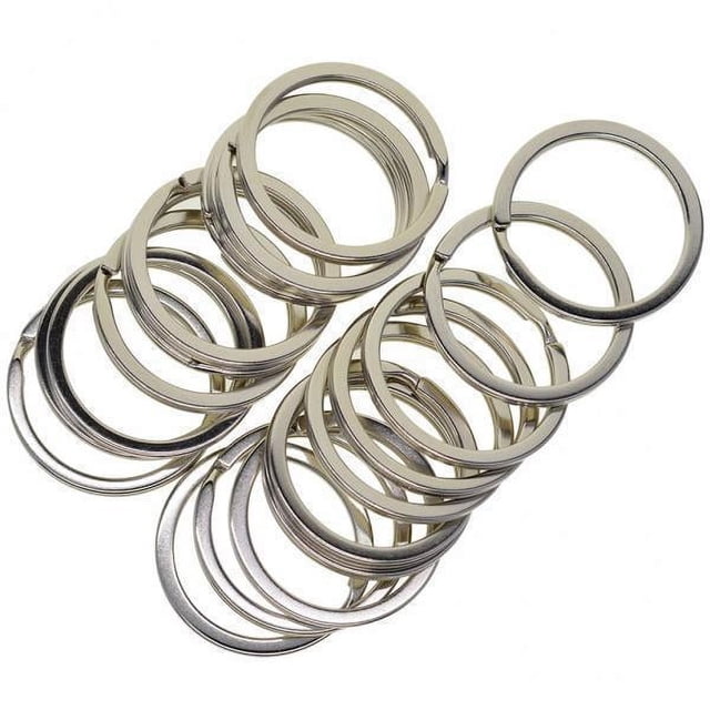 veasfak 2xVarious Split Key Rings Keys Chain Bag Charms Clasp Flat Round Circle Clip 1 , as described+as described, 3 Pcs