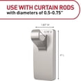 thumbnail image 3 of Command™ Satin Nickel Curtain Rod Hooks 17654SN-2ESF, 2 hooks, 4 strips, 3 of 9