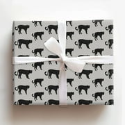 Black Panther Repeating Pattern Animal Print Gift Wrapping Paper