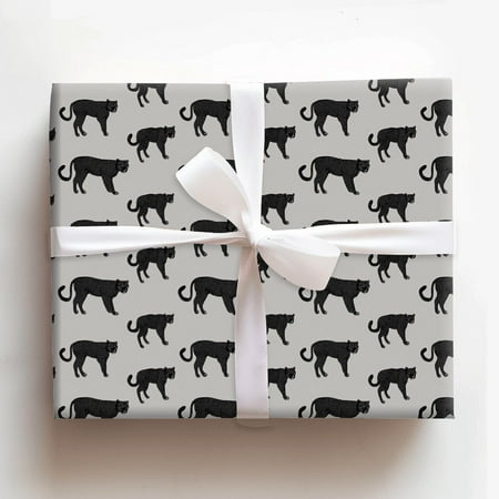 Black Panther Repeating Pattern Animal Print Gift Wrapping Paper