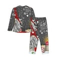 thumbnail image 2 of Junzan Traditional Scandinavian Dwarf Print Womens Pajama Sets,Long Sleeve Button Down For Women Pjs 2 Piece, 2 of 9