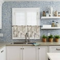 thumbnail image 6 of Brown Kitchen Curtains and Valances Set, Rod Pocket Curtains Tier Farmhouse Window Curtains 24 Inch Length, Retro Modern Farmhouse Texture Abstract Ombre 3 Piece Kitchen Curtains Set, 6 of 6