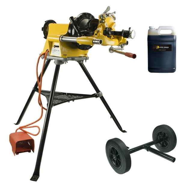Steel Dragon Tools® 300 Pipe Threader Threading Machine with Oil and