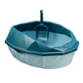 thumbnail image 1 of Bandeja de arena para gatos, bandeja de arena para mascotas, contenedor de arena para gatos, bandeja de arena para gatos con hueco Azul, 1 of 8