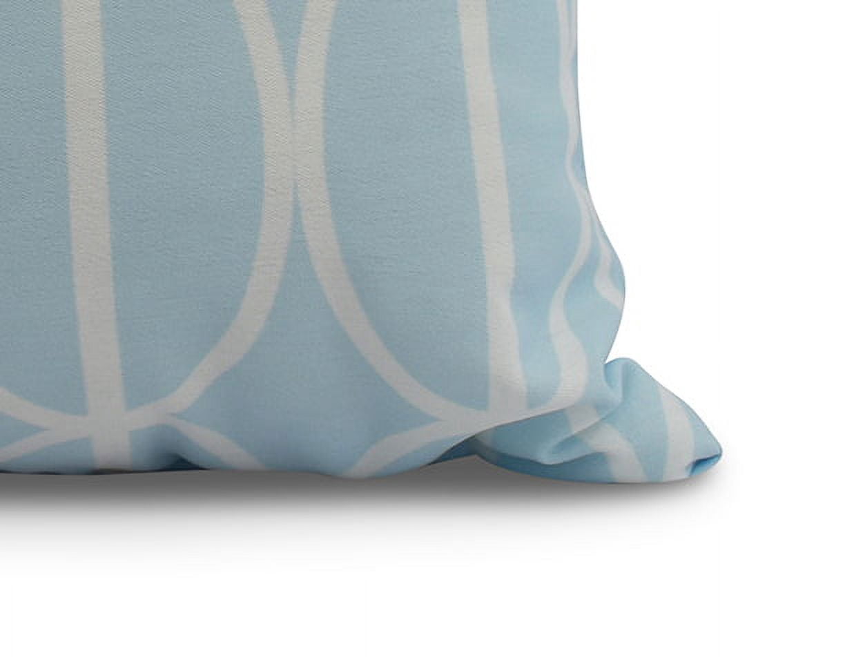 Simply Daisy, 18" x 18" Ovals Go \'Round , Geometric Print Outdoor Pillow, Pale Blue