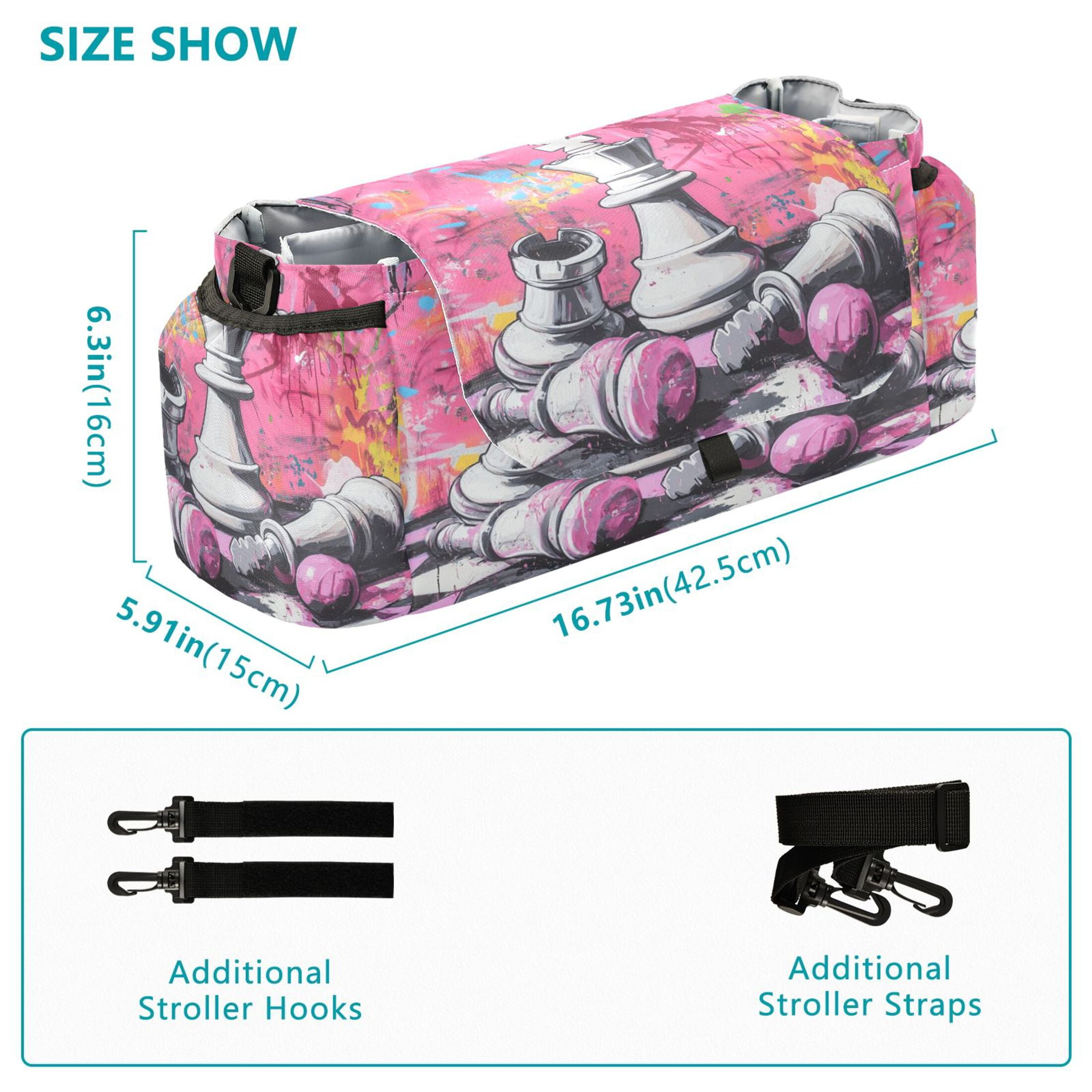 DIXRUYEE Stroller Organizer Chess Pieces in Chaos Printed