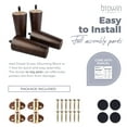 thumbnail image 2 of 4 inch Solid Wood Furniture Legs, Btowin VCF 4Pcs Mid-Century Modern Walnut Wooden Replacement Feet with Threaded 5/16'' Hanger Bolts & Mounting Plate & Screws for Sofa Couch Armchair Cabinet TV Stand, 2 of 7