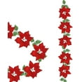thumbnail image 3 of Guirnalda navideña, decoración navideña, guirnalda navideña con hojas de acebo, para Navidad, fiesta, fiesta, puerta delantera, corona, decoración Namotu LKX-2078, 3 of 7