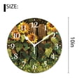 thumbnail image 2 of 10 Inch Wall Clock Battery Operated Silent Clock Decorative for Office, Kitchen, Outdoor, Living Room，Illustration of Sunflowers and Leaves Elegant, 2 of 4